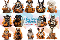 Halloween Dogs Clipart Bundle Sublimation Design | Over 50 Dog Breeds | Halloween Dog Clipart Bundle