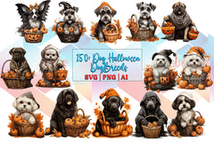 Halloween Dogs Clipart Bundle Sublimation Design | Over 50 Dog Breeds | Halloween Dog Clipart Bundle