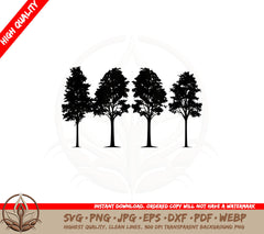 Leafy Trees SVG PNG JPG AI PDF DXF EPS and WebP - Digital Download
