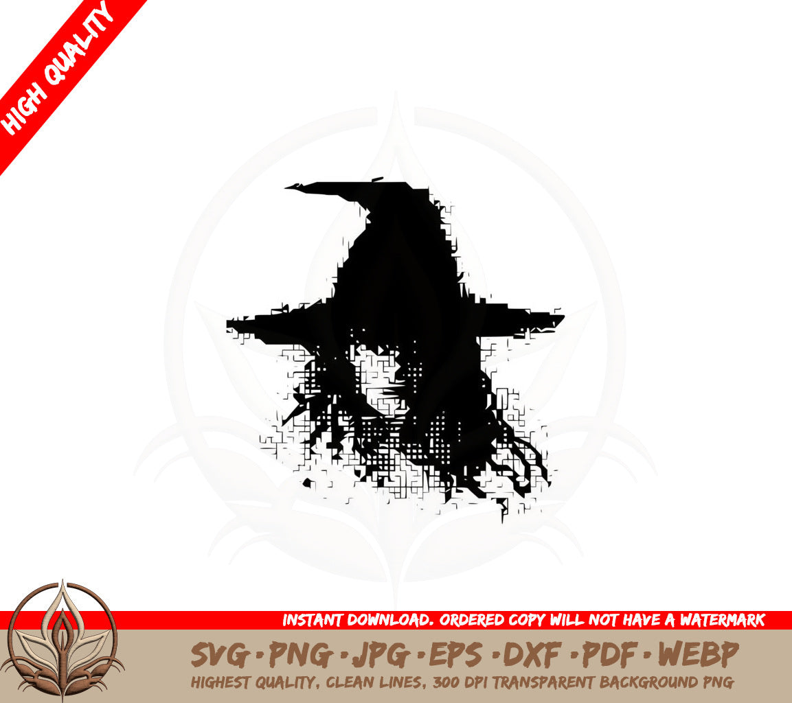 8-Bit Witch SVG PNG JPG AI PDF DXF EPS WebP Digital Download