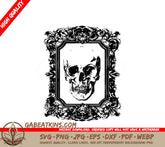 Gothic Skull in Frame - SVG Drawing SVG