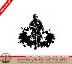 Abstract Armed Soldier SVG