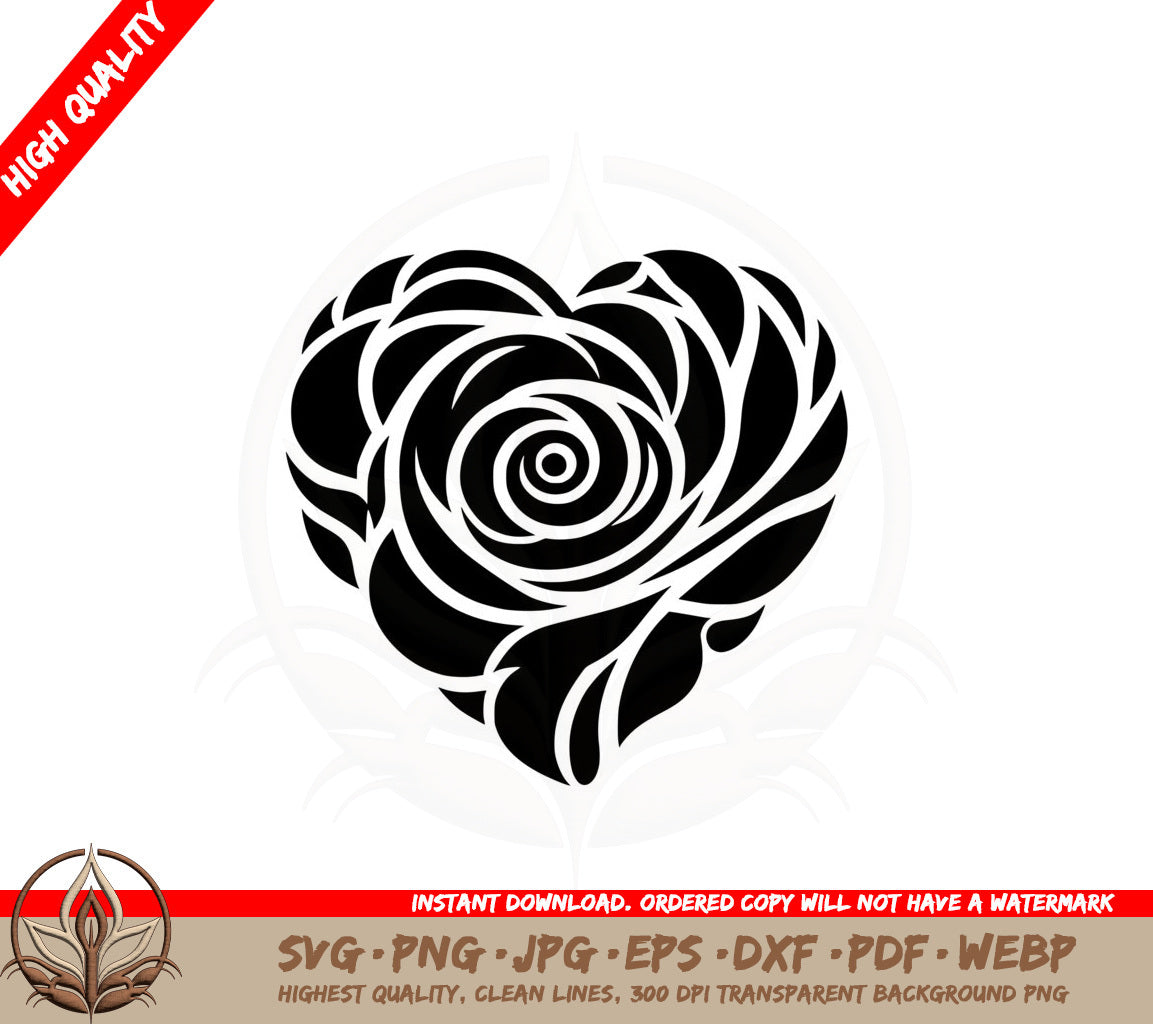 Abstract Floral Heart SVG