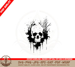 Abstract Forest Skull SVG