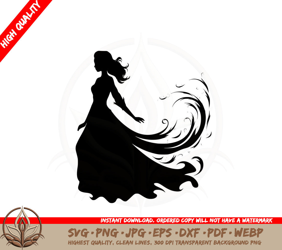 Abstract Gowned Woman SVG PNG JPG AI PDF DXF EPS WebP Digital Download
