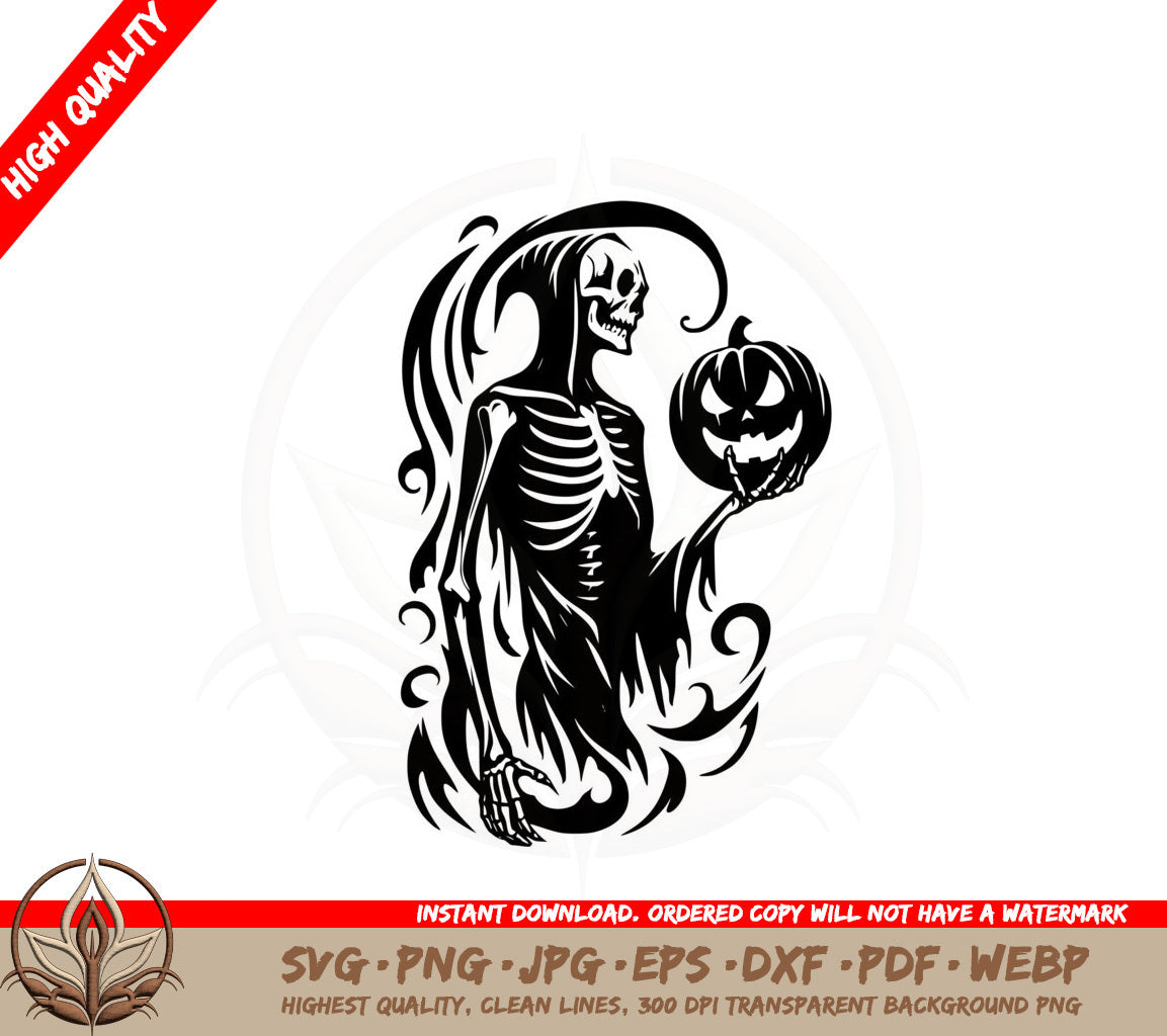 Abstract Halloween Skeleton SVG