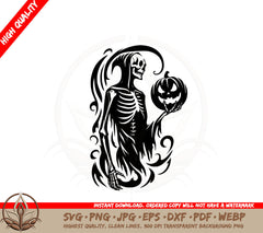 Abstract Halloween Skeleton SVG