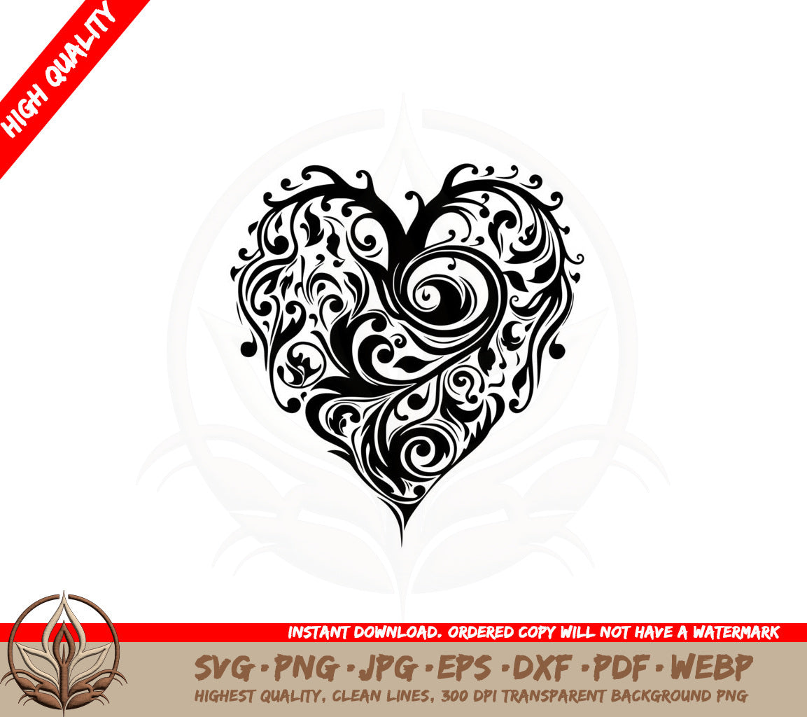 Abstract Heart SVG PNG JPG AI PDF DXF EPS and WebP - Digital Download