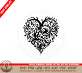 Abstract Heart SVG PNG JPG AI PDF DXF EPS and WebP - Digital Download
