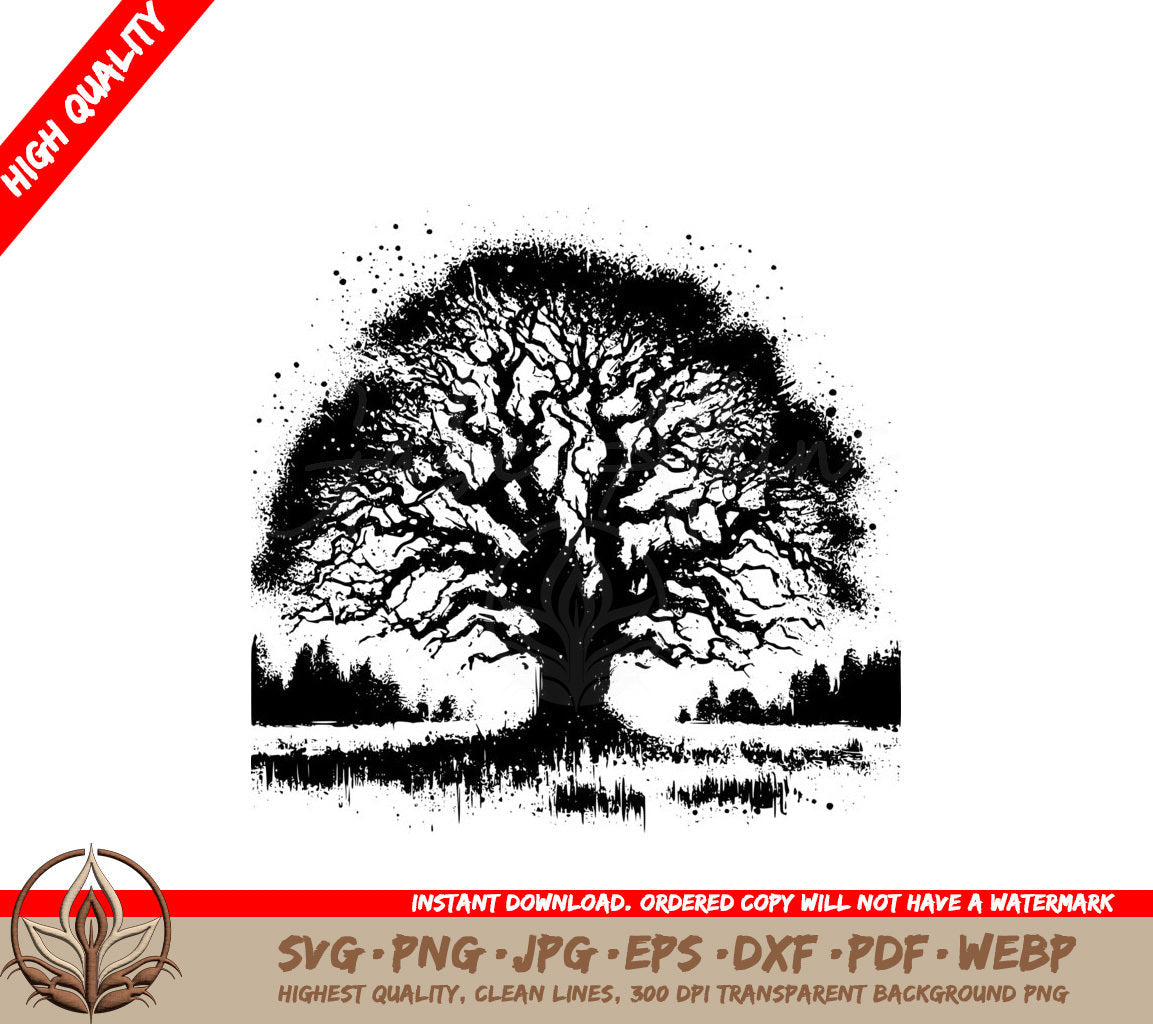 Abstract Horizon Tree SVG PNG JPG AI PDF DXF EPS WebP Digital Download