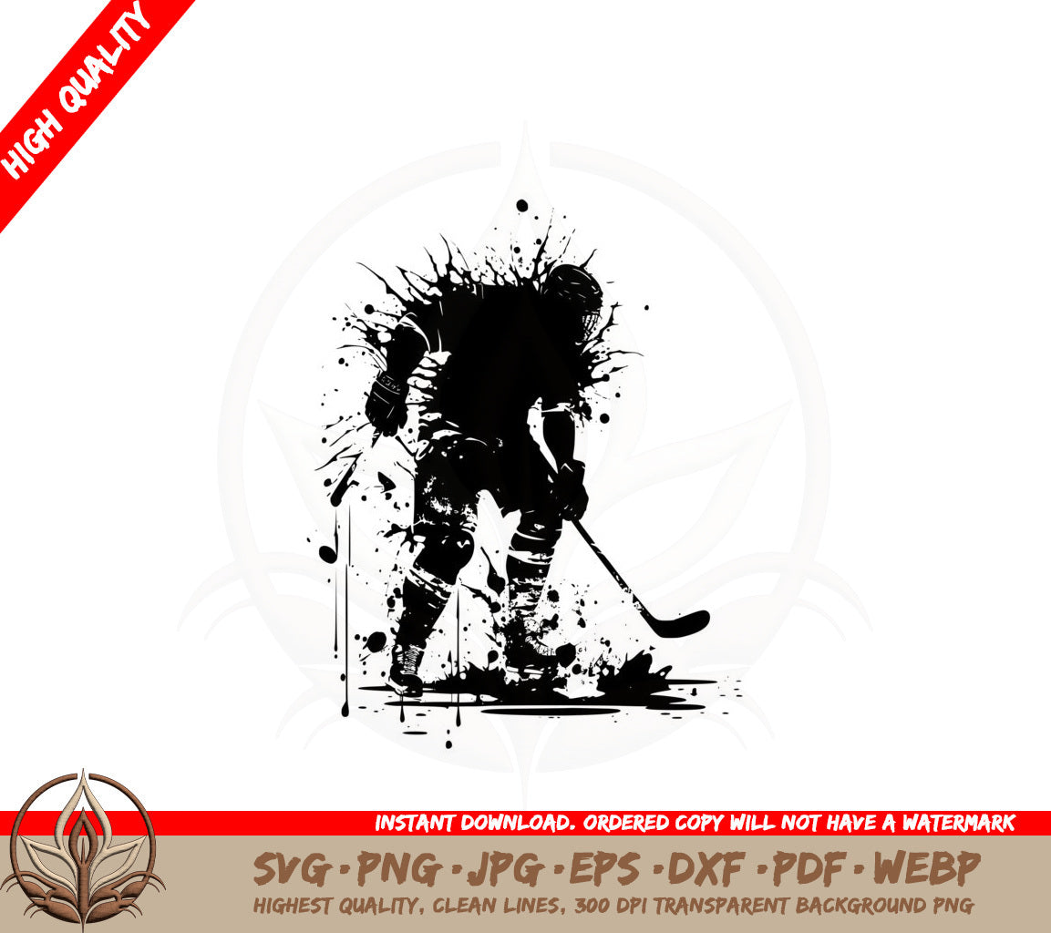 Abstract Ice Hockey Player SVG PNG JPG AI PDF DXF EPS and WebP