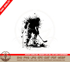 Abstract Ice Hockey Player SVG PNG JPG AI PDF DXF EPS and WebP