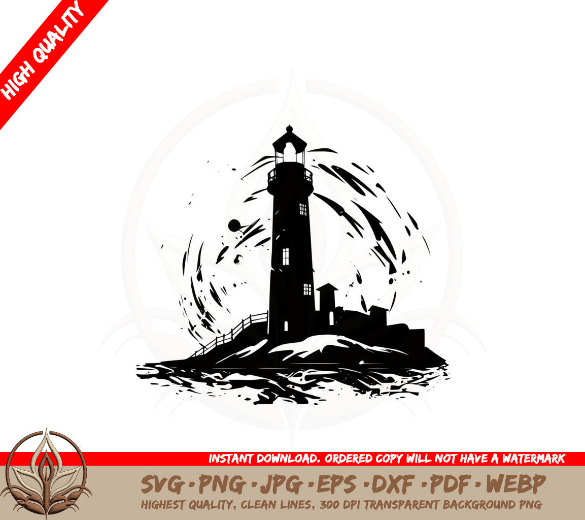 Abstract Lighthouse SVG PNG JPG AI PDF DXF EPS WebP Digital Download