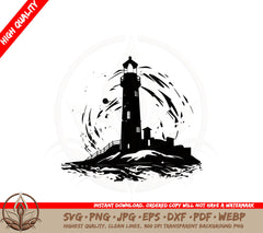 Abstract Lighthouse SVG PNG JPG AI PDF DXF EPS WebP Digital Download