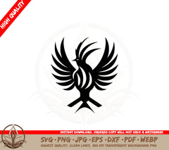 Abstract Phoenix Spreading Wings SVG