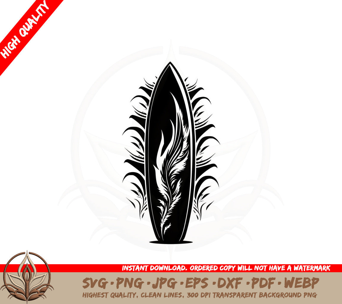 Abstract Surfboard Digital Design SVG