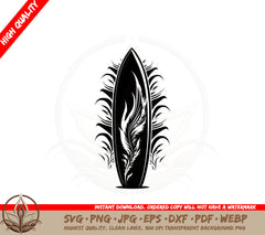 Abstract Surfboard Digital Design SVG