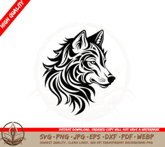 Abstract Tribal Wolf SVG