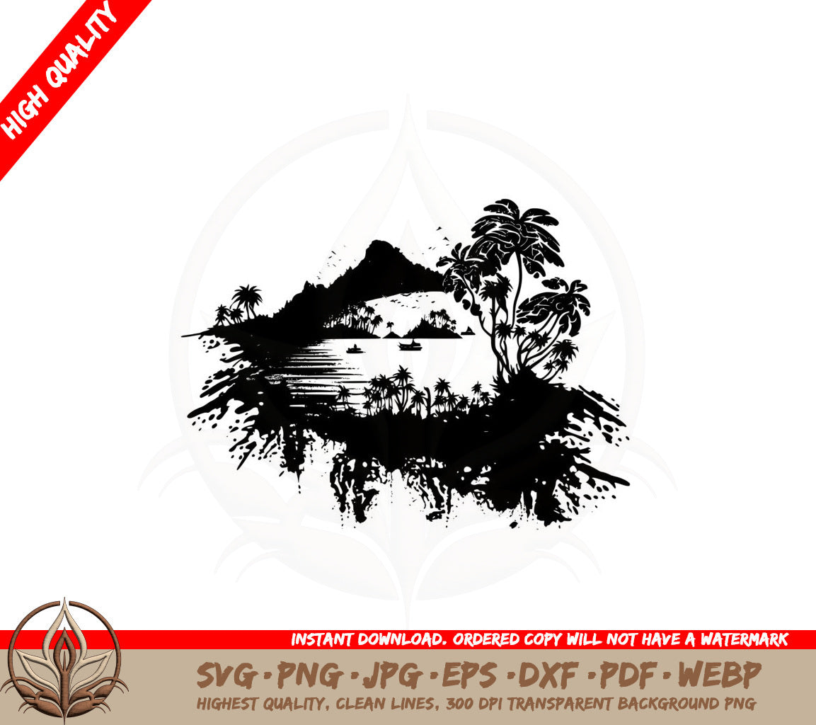 Abstract Tropical Island SVG