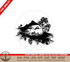 Abstract Tropical Island SVG
