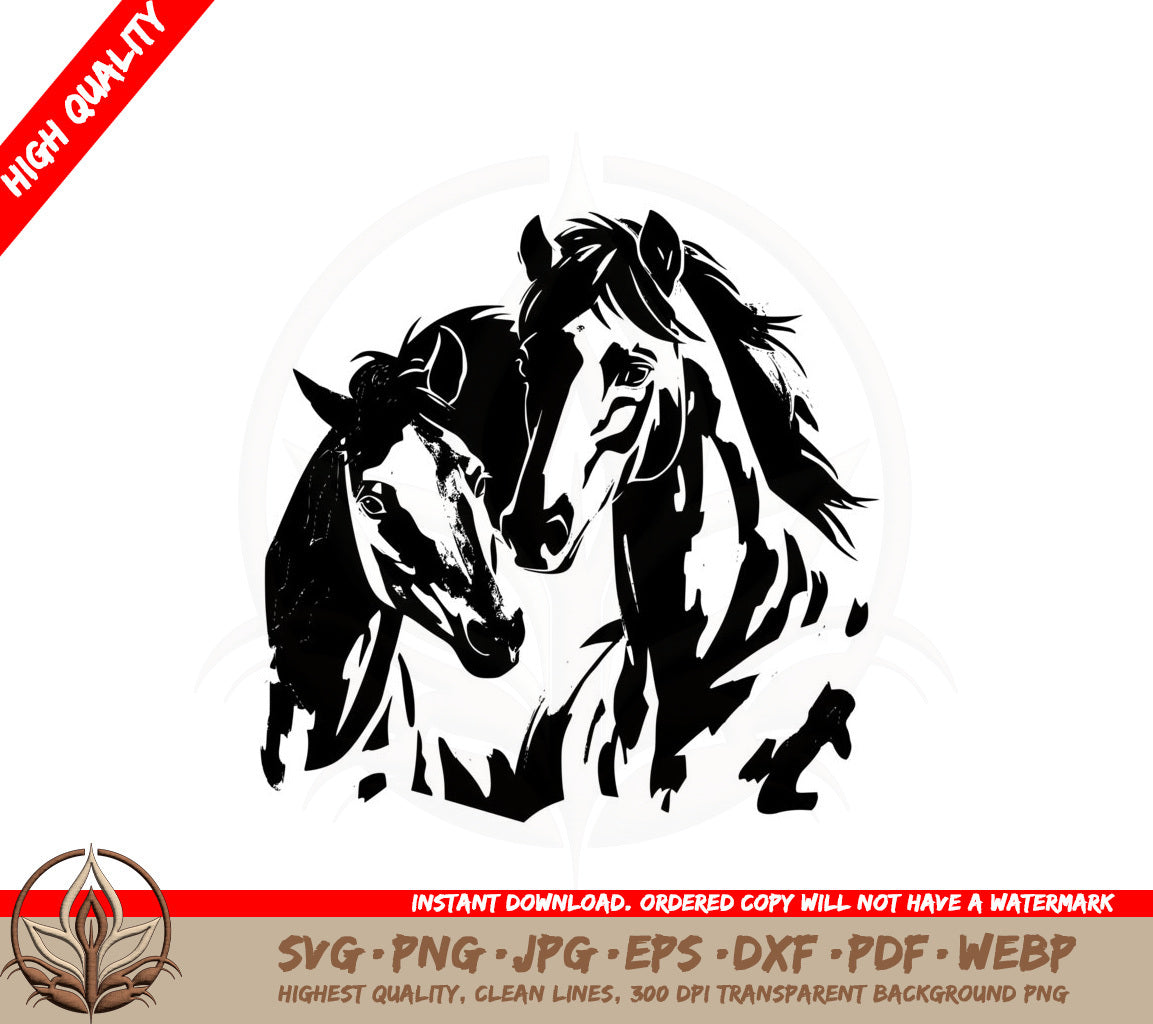 Abstract Vintage Horses SVG PNG JPG AI PDF DXF EPS WebP