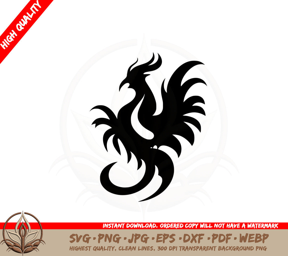 Abstract Winged Phoenix SVG PNG JPG AI PDF DXF EPS and WebP Digital Download