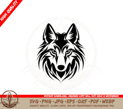 Abstract Wolf Portrait SVG Cut File Download