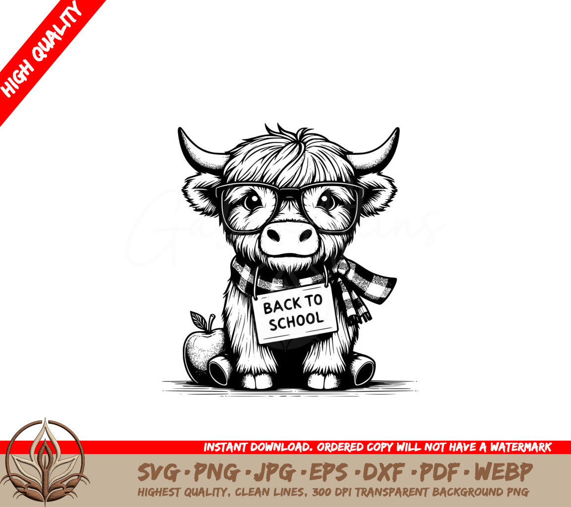 Academic Highland Cow SVG