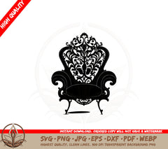 Accent Chair SVG PNG JPG AI PDF DXF EPS WebP - Digital Download