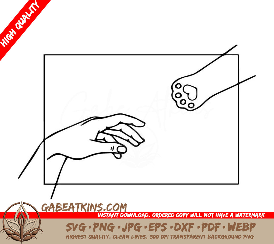 A Person Holding A Cats Paw . SVG - Adam Creation Cat SVG SVG