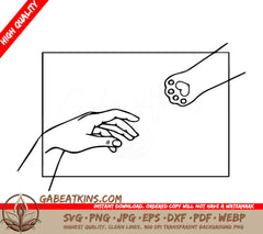 A Person Holding A Cats Paw . SVG - Adam Creation Cat SVG SVG