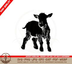 Adorable Baby Goat SVG Cut File Design Download