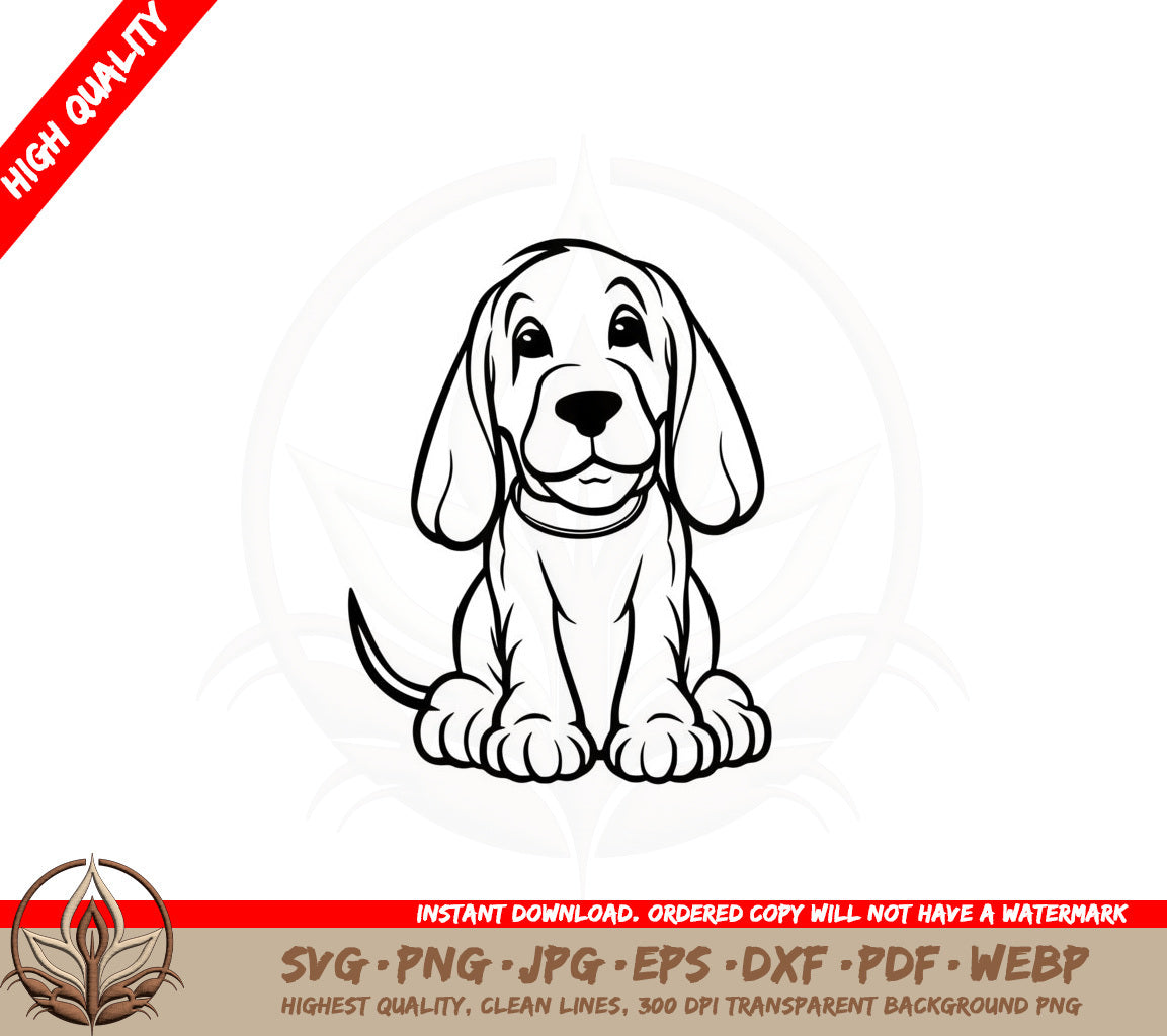 Adorable Basset Hound SVG Cut File Download