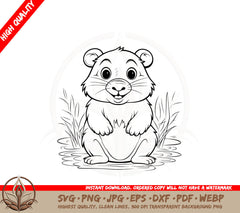 Adorable Beaver SVG PNG JPG AI PDF DXF EPS and WebP - Digital Download