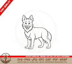 Adorable Belgian Shepherd SVG PNG JPG AI PDF DXF EPS WebP Digital Download