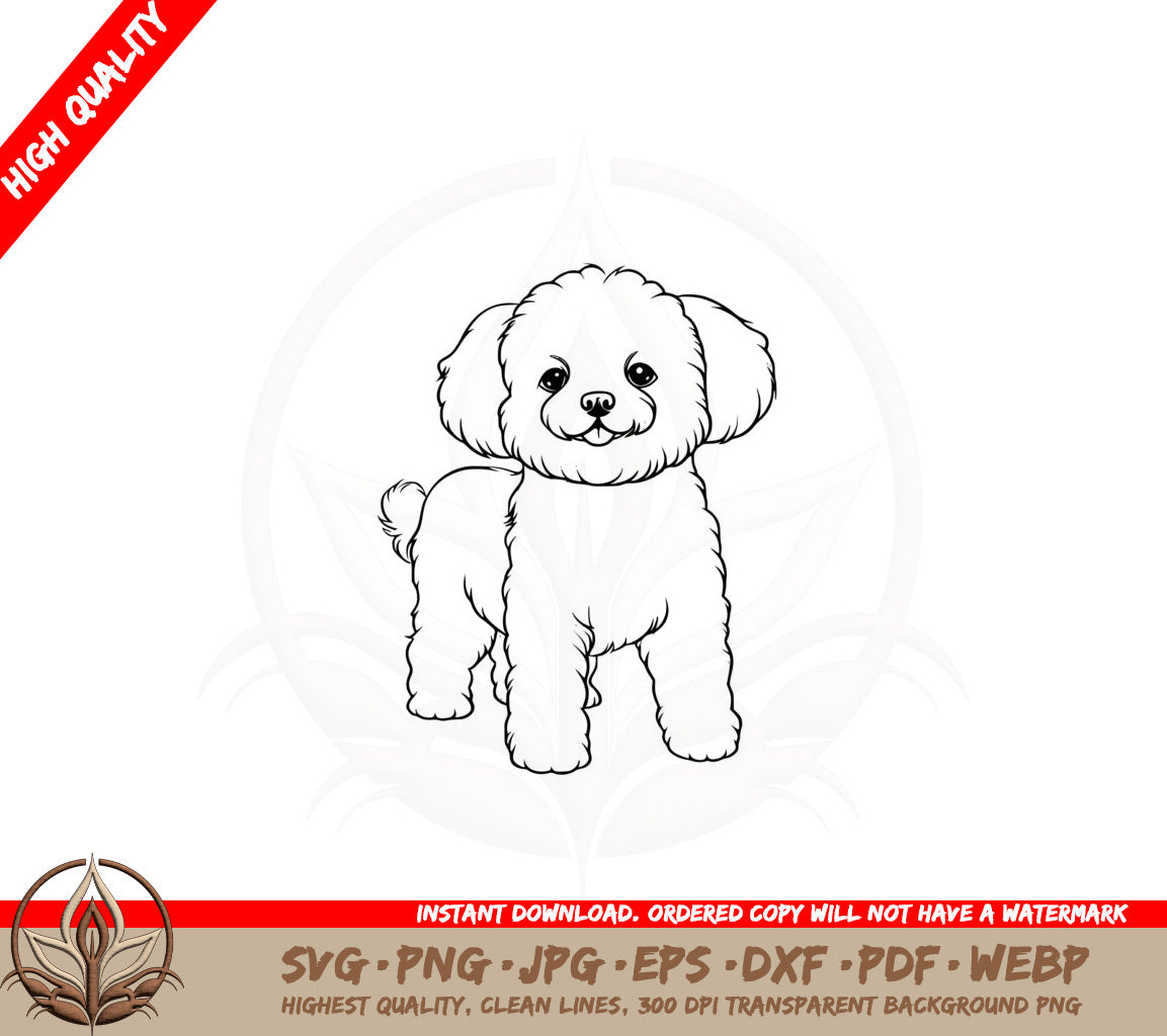 Adorable Bichon Frise SVG PNG JPG AI PDF DXF EPS WebP - Digital Download