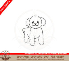 Adorable Bichon Frise SVG PNG JPG AI PDF DXF EPS WebP - Digital Download