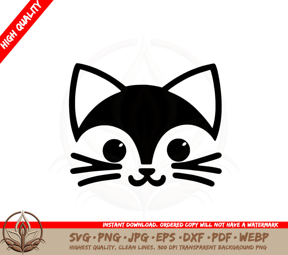 Adorable Cat Face SVG Cut File Download