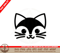 Adorable Cat Face SVG Cut File Download