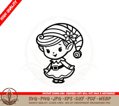 Adorable Christmas Elf Cut File SVG