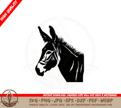 Adorable Donkey Digital Design SVG
