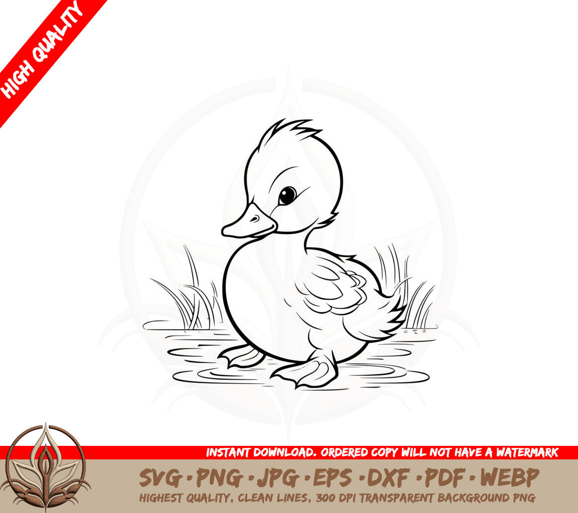 Adorable Duckling SVG PNG JPG AI PDF DXF EPS and WebP - Digital Product File