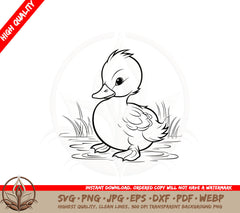Adorable Duckling SVG PNG JPG AI PDF DXF EPS and WebP - Digital Product File