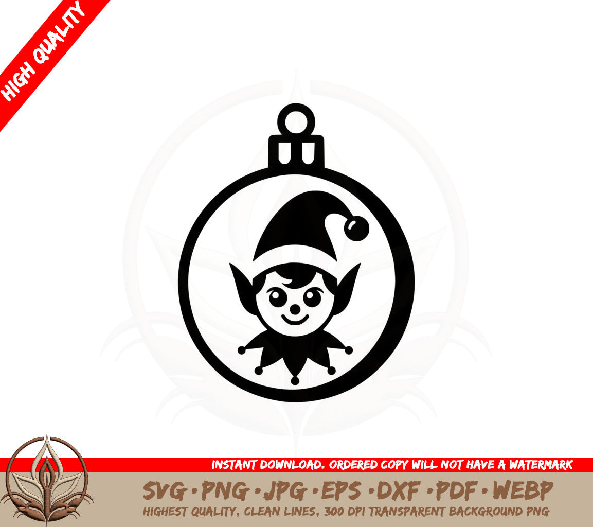 Adorable Elf Ornament SVG - Digital Download