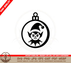 Adorable Elf Ornament SVG - Digital Download