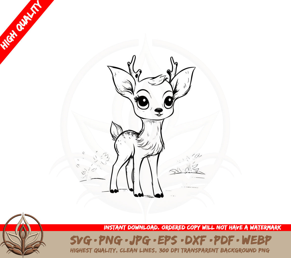 Adorable Fawn Cut File SVG