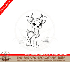Adorable Fawn Cut File SVG