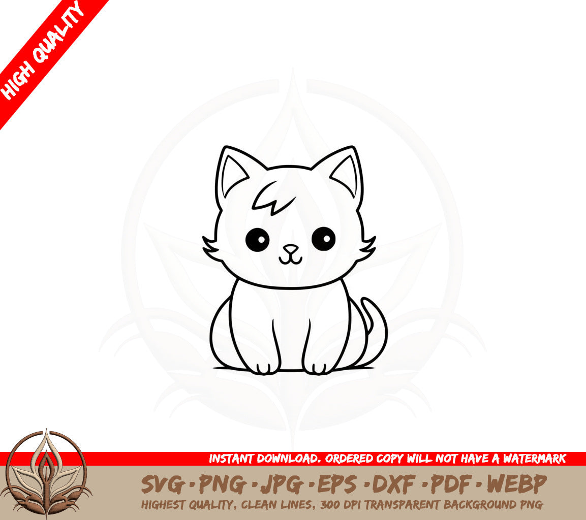 Adorable Feline SVG Cut File Design Download