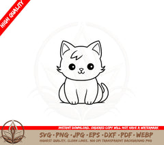 Adorable Feline SVG Cut File Design Download