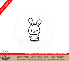 Adorable Fluffy Bunny SVG Cut File